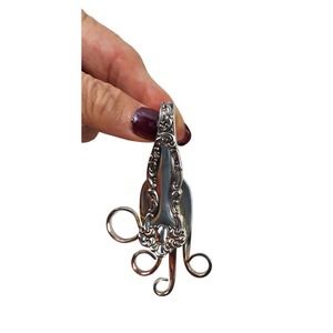 Handcrafted Sterling Silver Ornate Fork Pendant